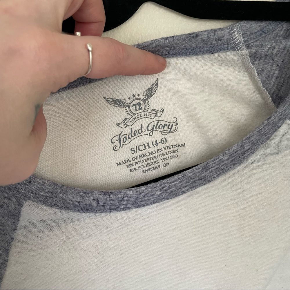 Faded Glory | Blue and White Baseball Tee | Size Small - Picture 9 of 9